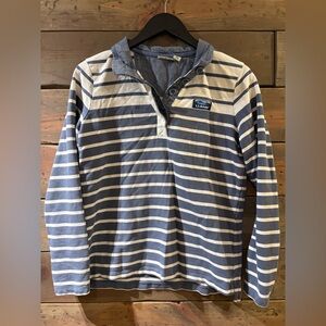 L.L. Bean Navy and White Striped Pullover